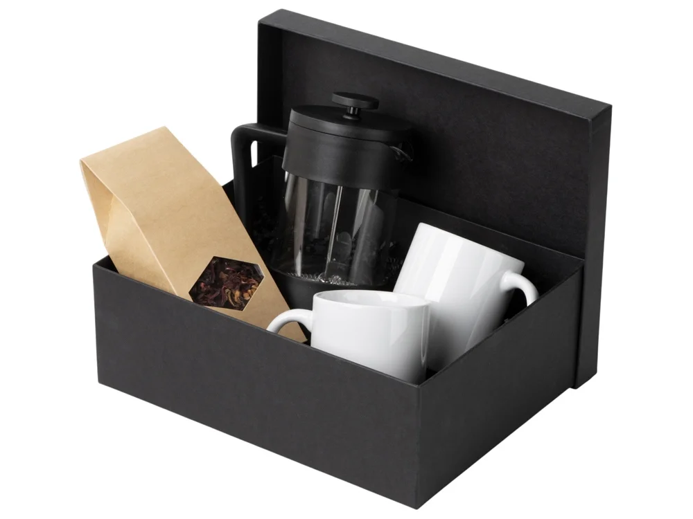 Подарочный набор чайный Tea break черный белый 600 мл 2 х 320 - фото 2