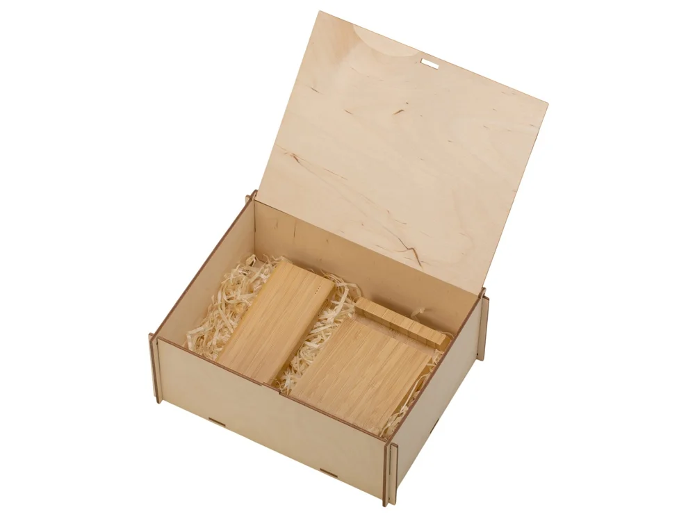 Подарочный набор с БЗУ и внешним аккумулятором Bamboo Set натуральный - фото 2
