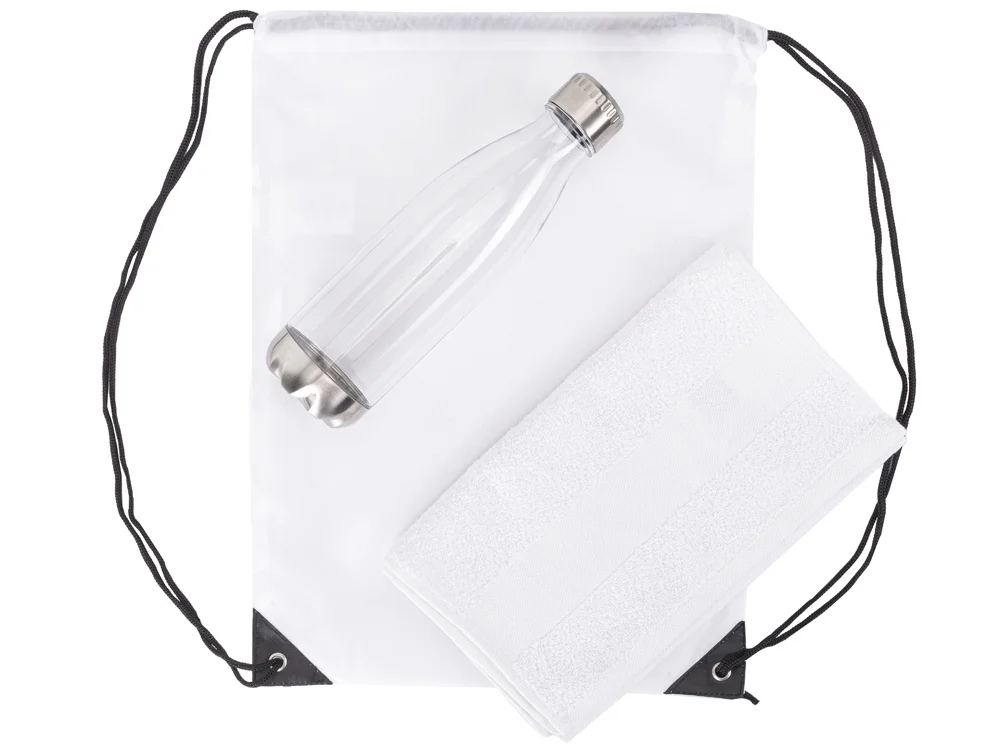 Спортивный набор с бутылкой и полотенцем «Beginner», белый, 700 мл - фото 2