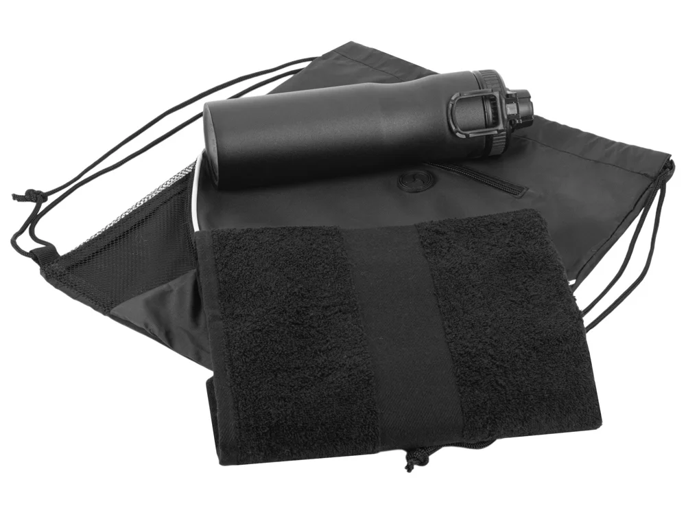 Спортивный набор со стальной бутылкой и полотенцем Advanced черный 850 мл - фото 3