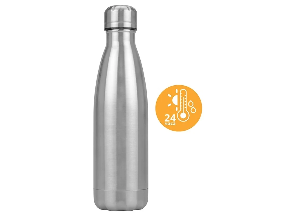 Подарочный набор с термосом и бутылкой Bottle set серебристый 550 мл 700 - фото 3