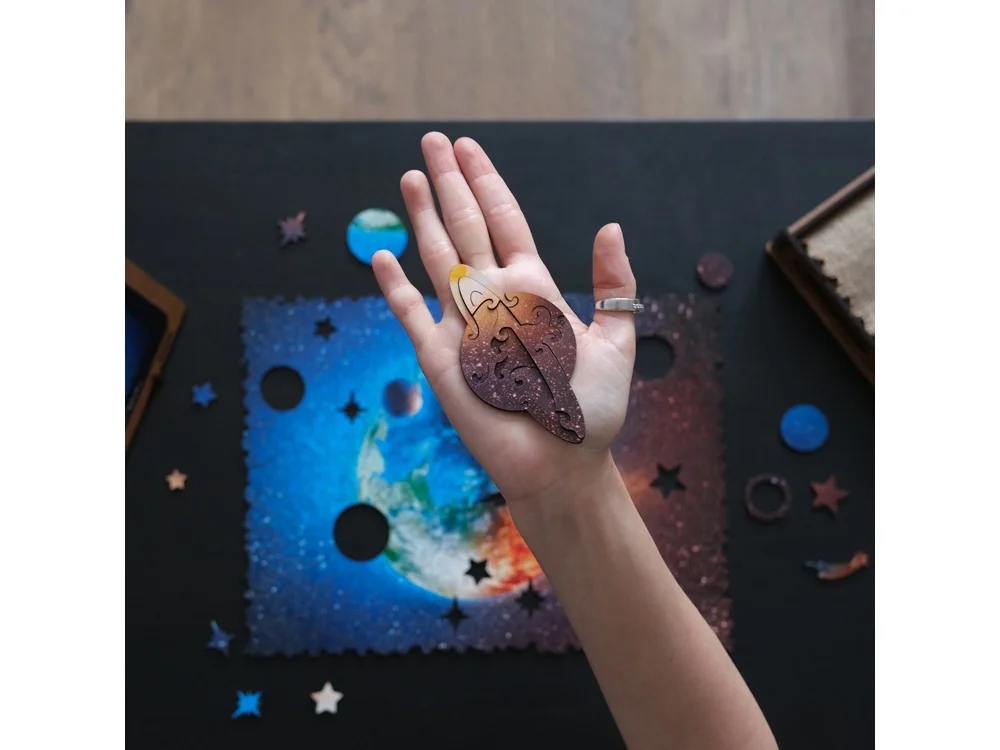 Деревянный пазл Earth разноцветный - фото 3