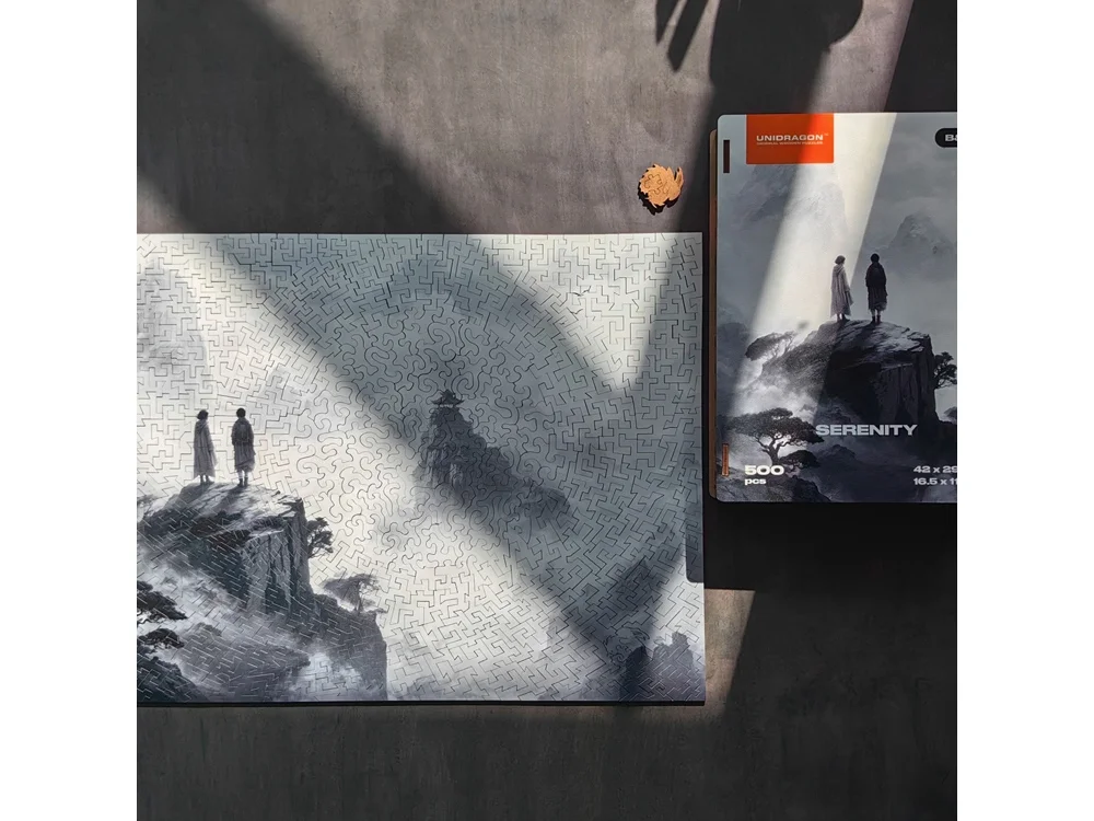 Деревянный пазл Serenity черно-белый - фото 2