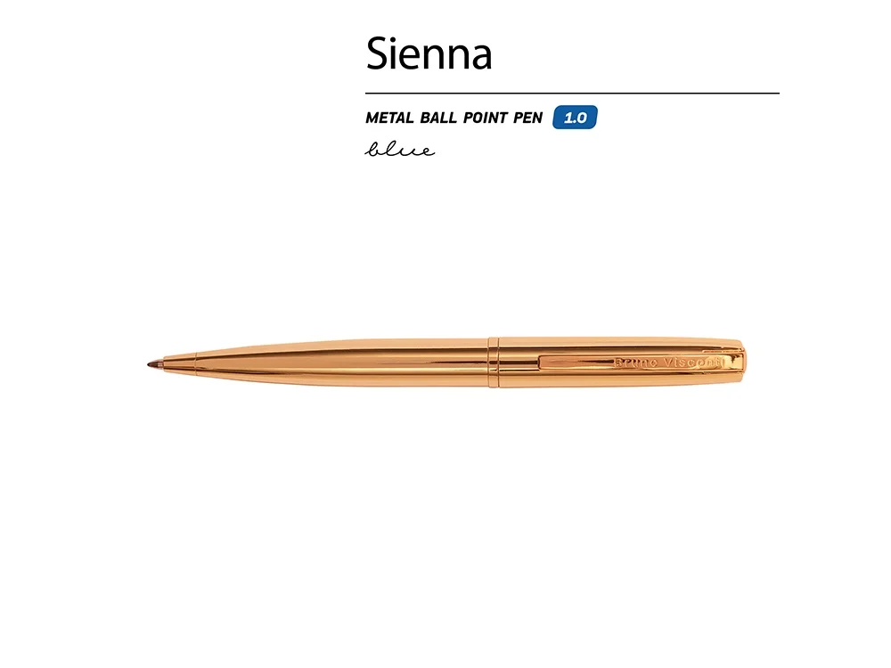 Ручка металлическая шариковая Sienna золотистый - фото 2