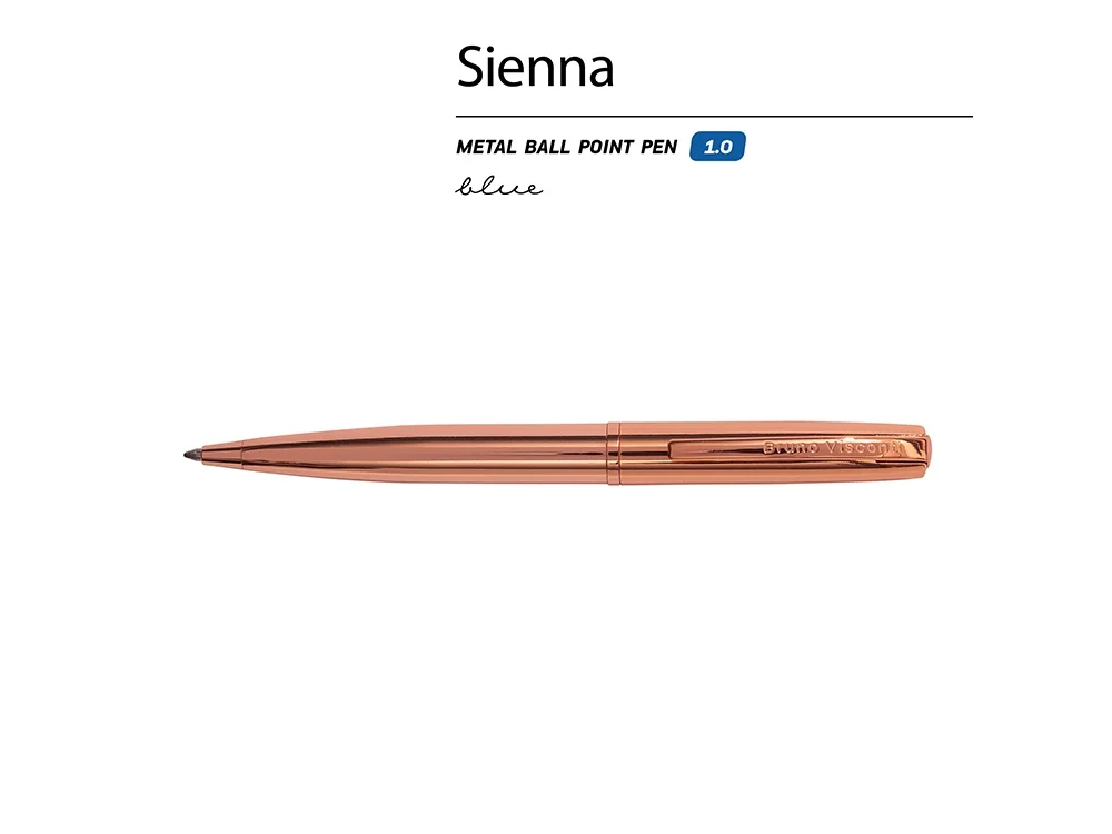 Ручка металлическая шариковая Sienna розовое золото - фото 2