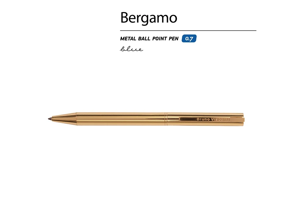 Ручка металлическая шариковая Bergamo золотистый - фото 2
