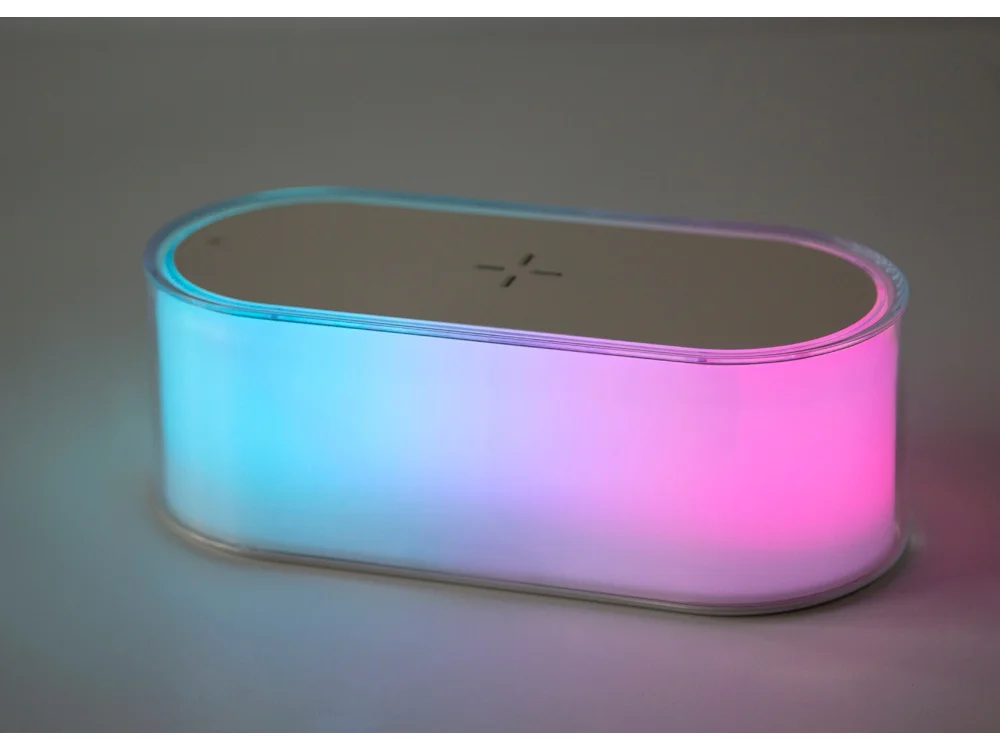 Ночник с беспроводной зарядкой и RGB подсветкой Miracle 15 Вт белый - фото 10