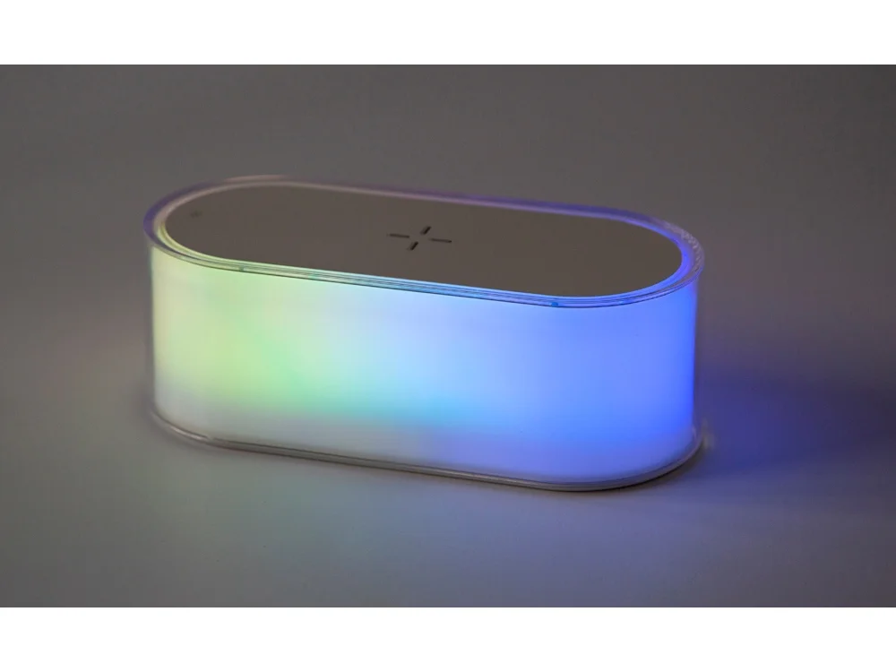 Ночник с беспроводной зарядкой и RGB подсветкой Miracle 15 Вт белый - фото 11
