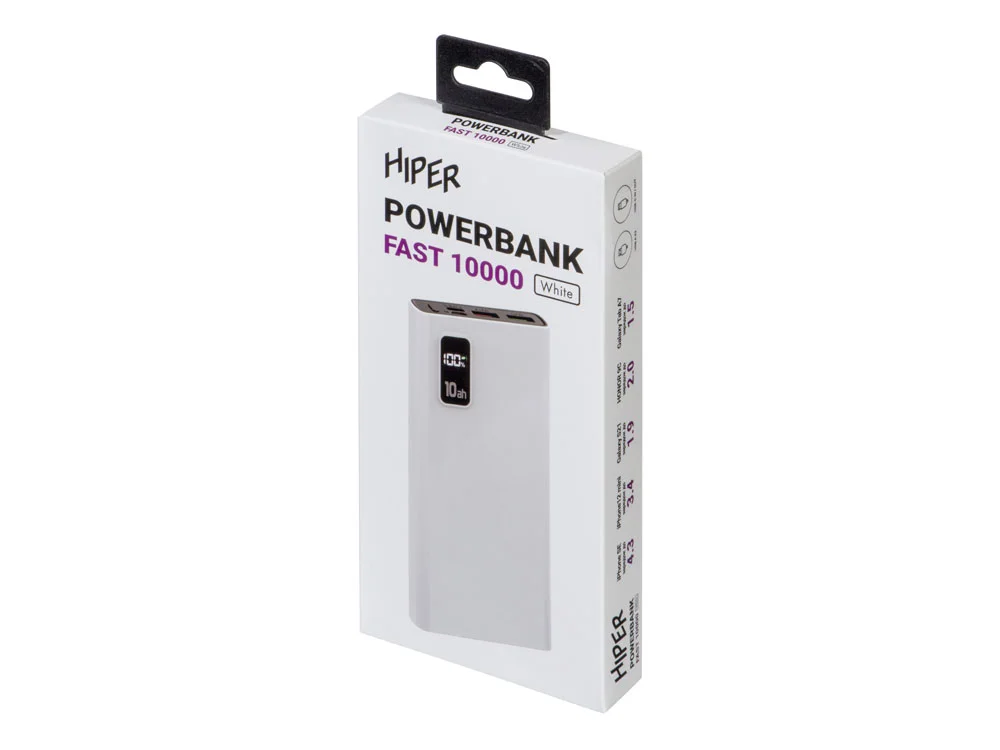 Портативный внешний аккумулятор FAST 10000 mAh белый - фото 9