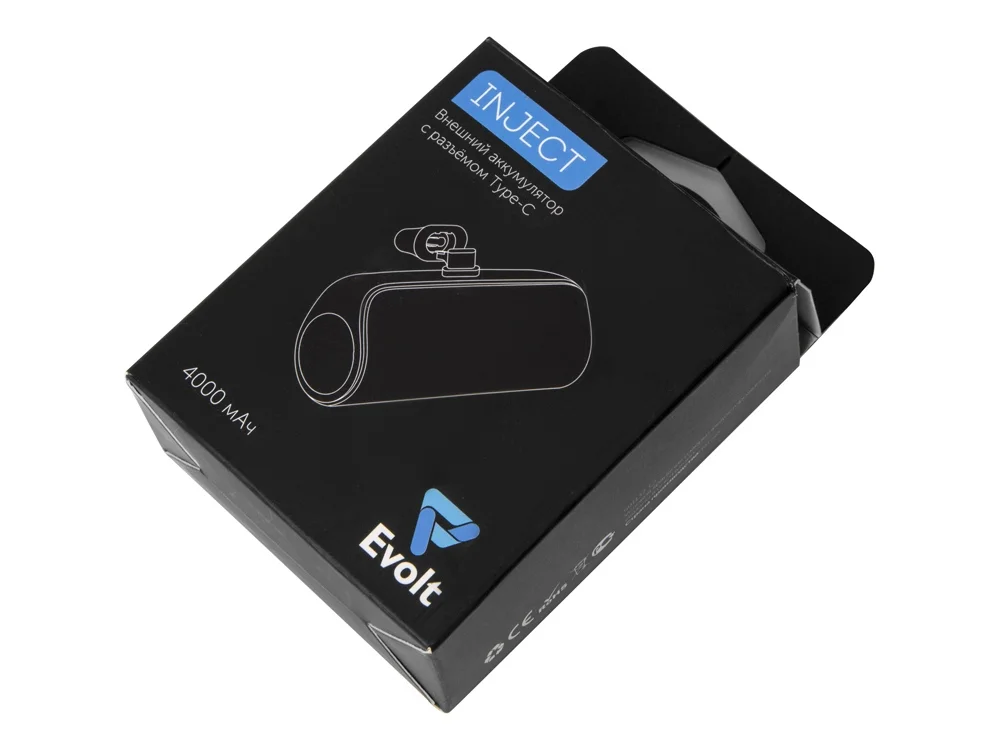 Внешний аккумулятор с разъёмом Type-C Inject 4000 mAh черный - фото 11