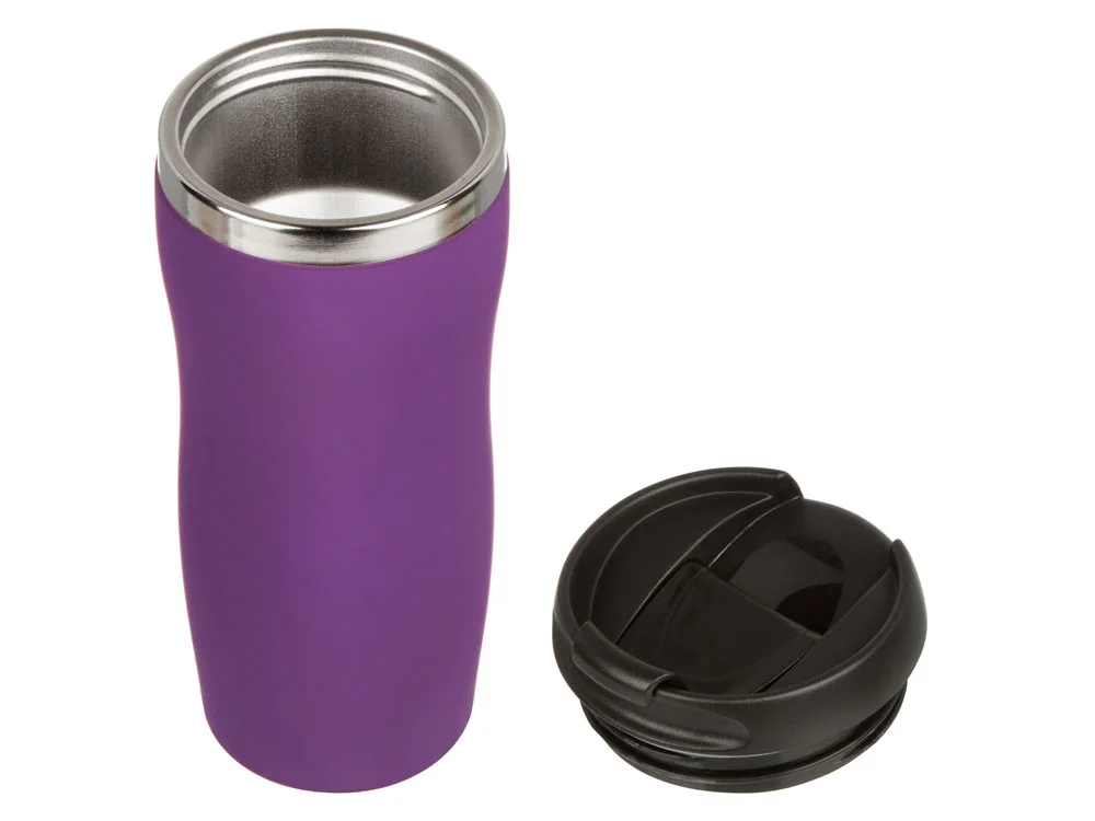 Термокружка Double wall mug С1 soft-touch 350 мл фиолетовый - фото 2
