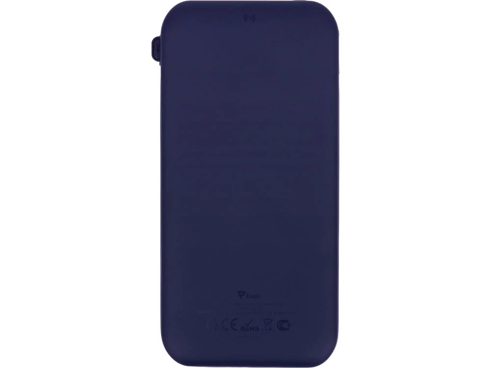 Внешний беспроводной аккумулятор с подсветкой лого Astro soft-touch 10000 mAh темно-синий - фото 6