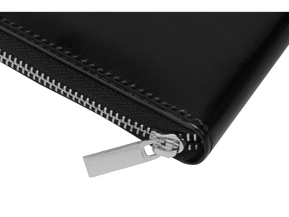 Бизнес-блокнот на молнии А5 Fabrizio с RFID защитой черный - фото 5