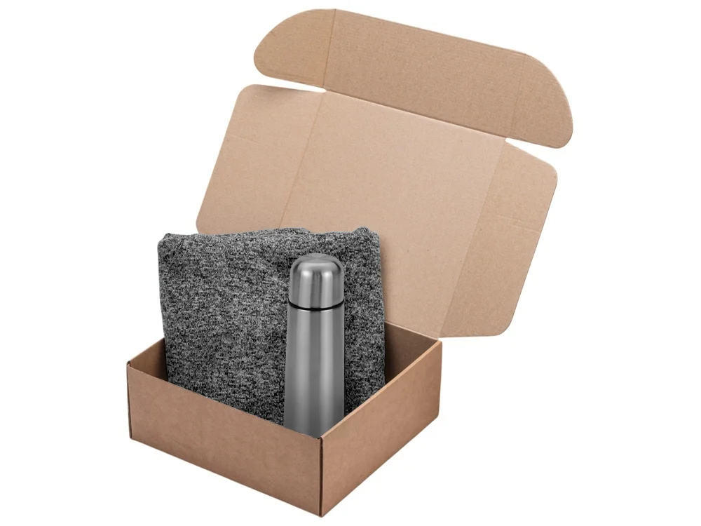 Подарочный набор Calmy с термосом и пледом серый 500 мл - фото 2