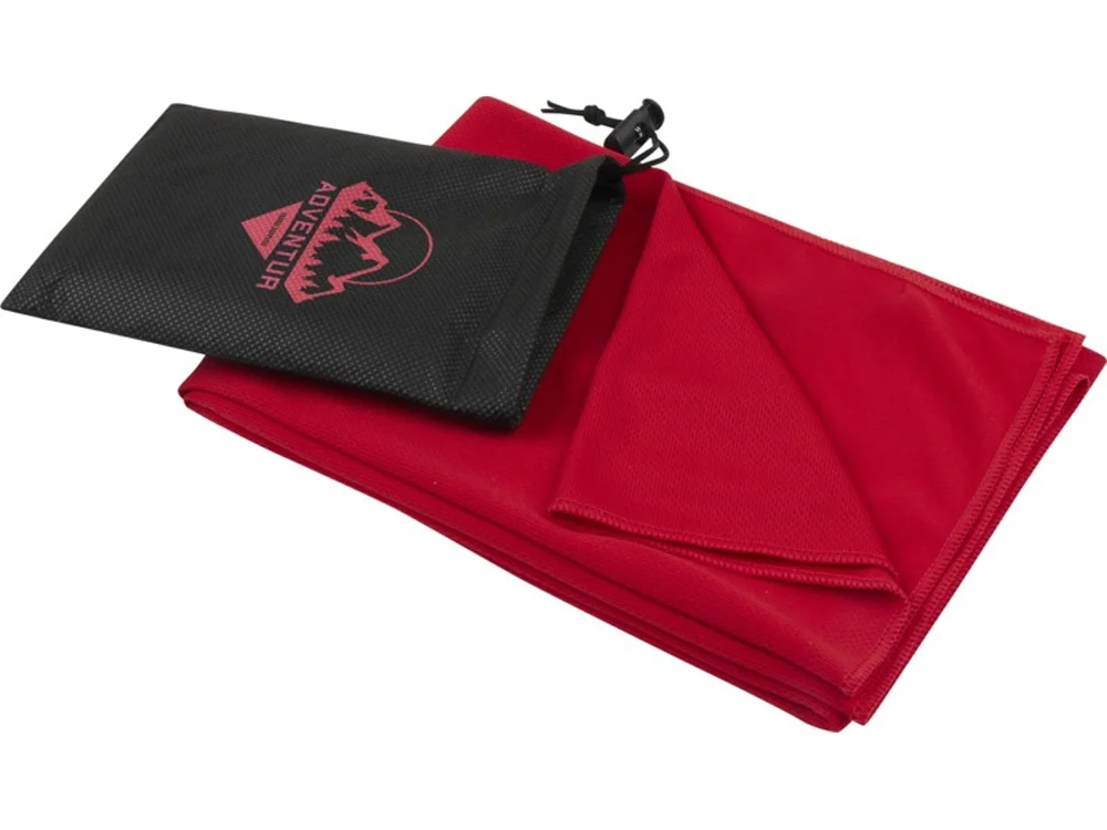 Полотенце спортивное «Lucas» из переработанного полиэстера, 50х100 см, красный, M - фото 6