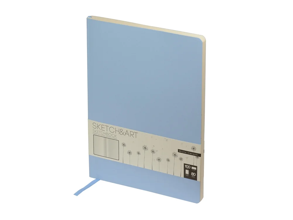 Скетчбук B5 Sketch & Art 100 г/м2 soft-touch голубой - фото 1