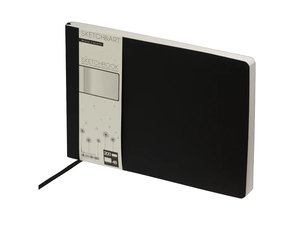 Скетчбук B5 Sketch & Art 200 г/м2 soft-touch черный - фото 1