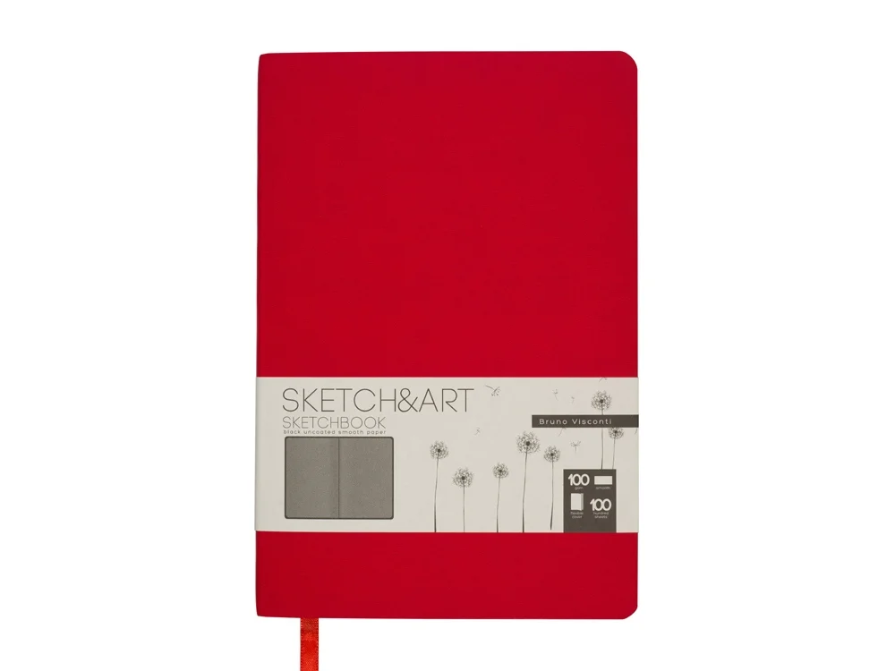 Скетчбук А5 Sketch & Art 100 г/м2 soft-touch красный - фото 2