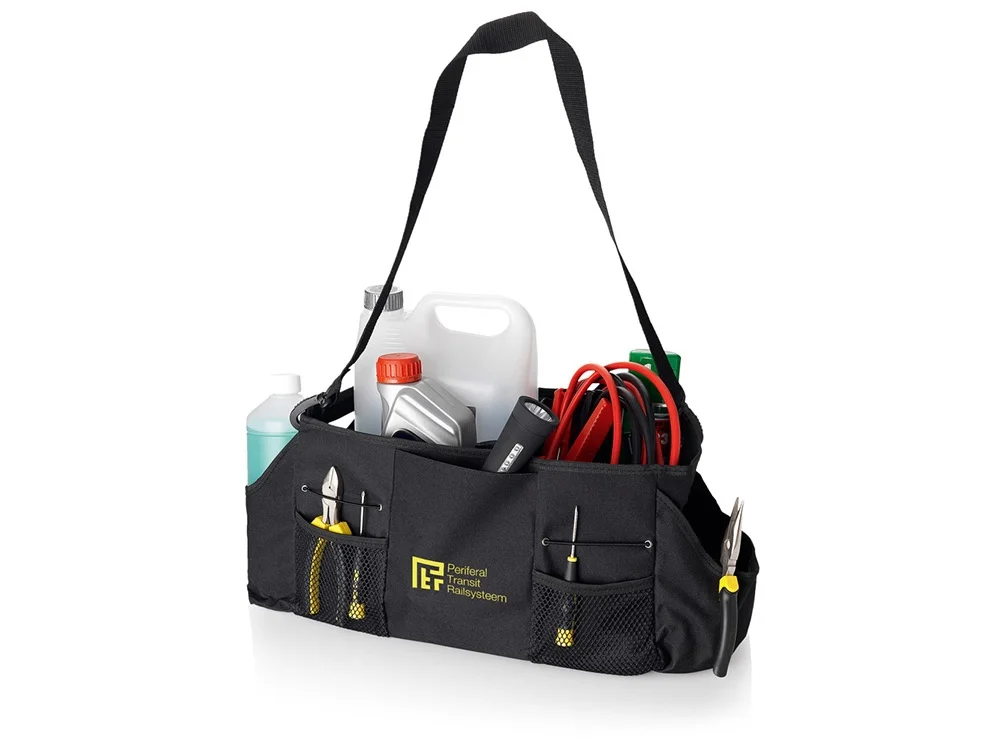 Набор для автомобиля с пледом термокружкой в сумке для инструментов серый 450 мл - фото 4