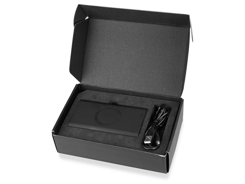 Набор из внешнего аккумулятора и беспроводной зарядки Force 8000 mAh черный - фото 11