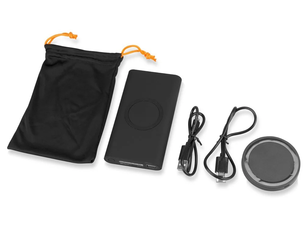 Набор из внешнего аккумулятора и беспроводной зарядки Force 8000 mAh черный - фото 4