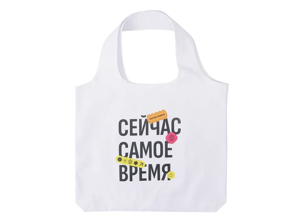 Сумка-шоппер Vest из хлопка с термотрансфером белый - фото 1