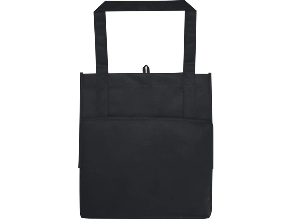 Эко-сумка Liberty из переработанного нетканого материала сплошной черный - фото 3