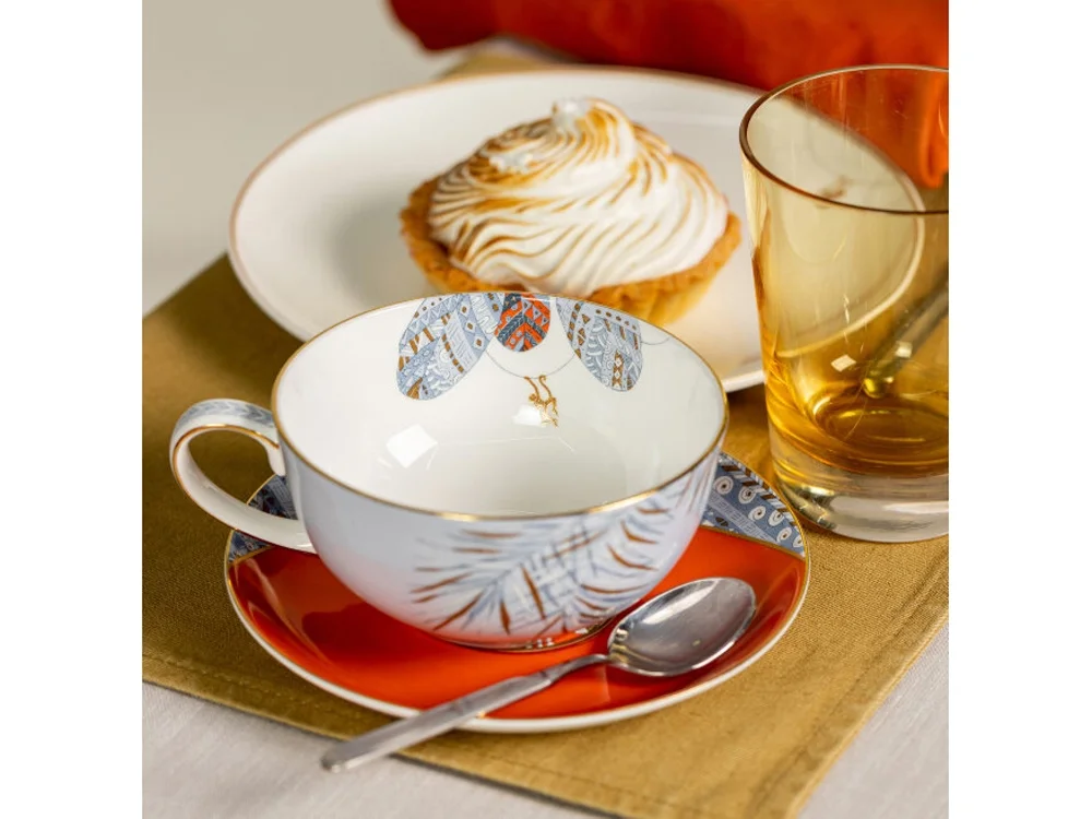 Набор чашка и блюдце TEA SET TRO голубой 300 мл - фото 6