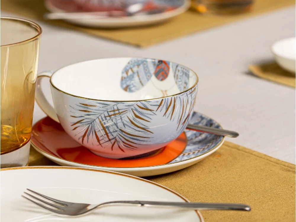 Набор чашка и блюдце TEA SET TRO голубой 300 мл - фото 9