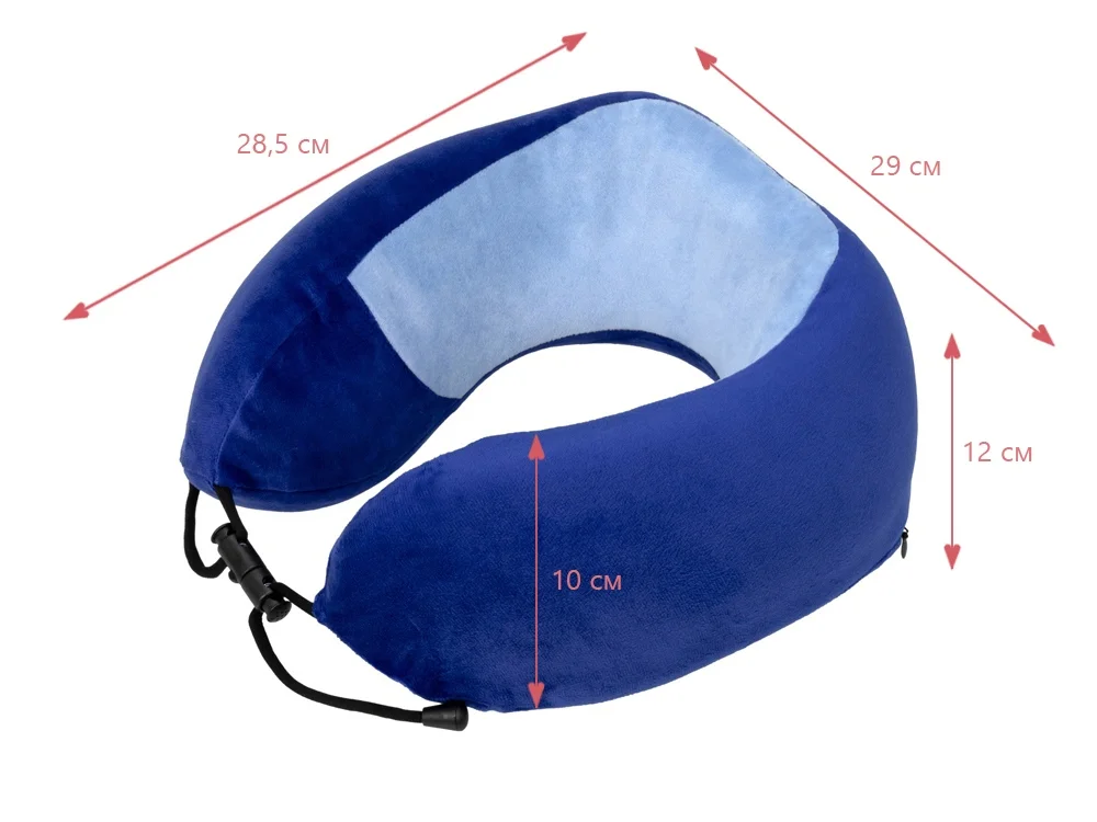 Подушка дорожная с эффектом памяти синий - фото 6