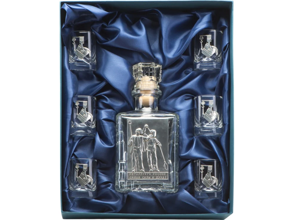 Набор со штофом Металлурги прозрачный 750 мл 6 х 50 - фото 2