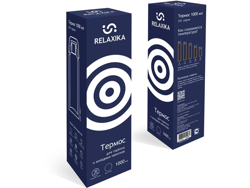 Термос Relaxika 101 1 л темно-синий 1000 1000 мл - фото 13