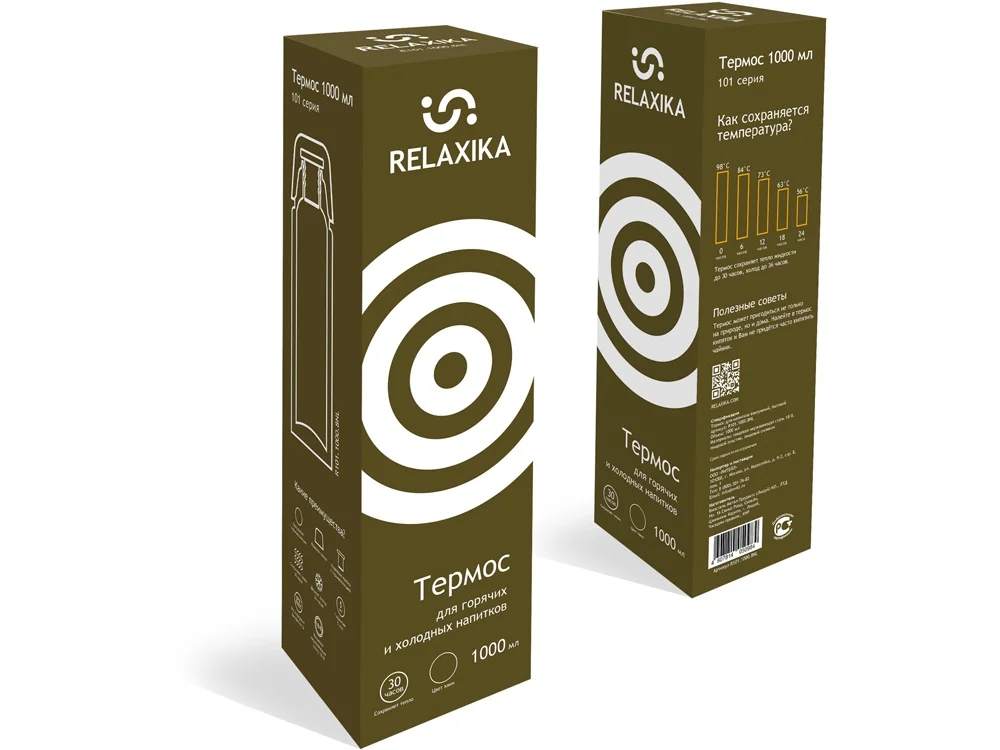 Термос Relaxika 101 1 л хаки 1000 1000 мл - фото 13
