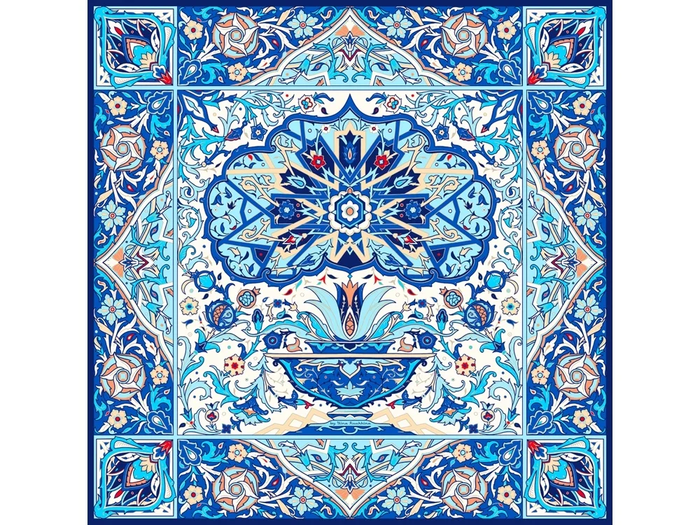 Набор: платок Арабески и свеча Загадка Востока синий - фото 4