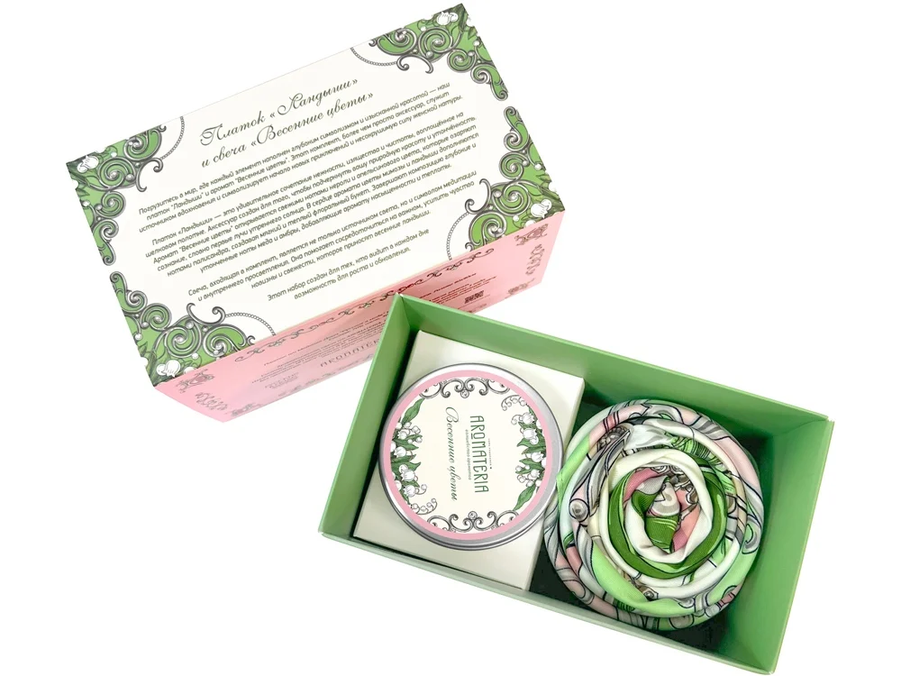 Набор: платок Арабески и свеча Загадка Востока