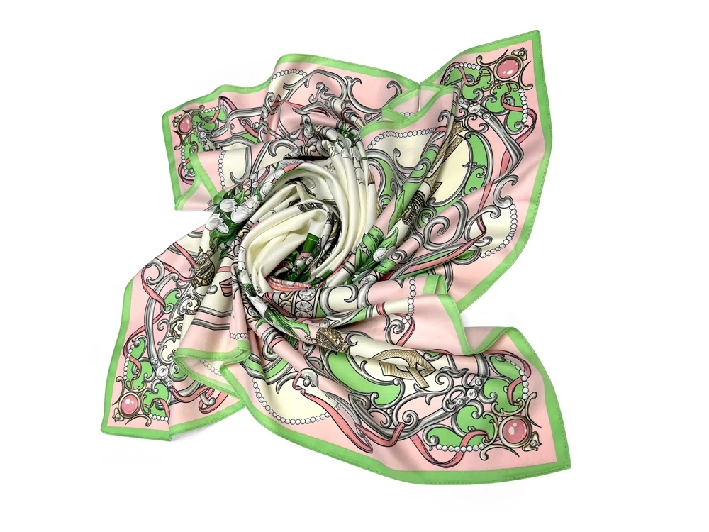 Набор: платок Ландыши и свеча Весенние цветы розовый - фото 6