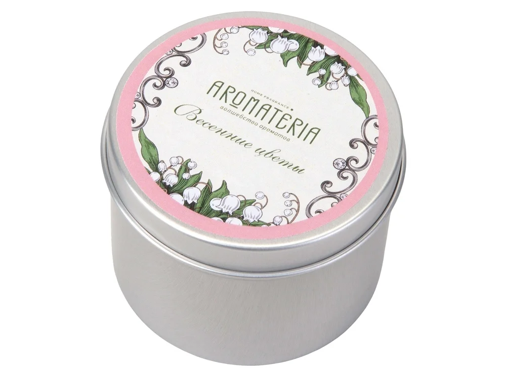 Набор: платок Ландыши и свеча Весенние цветы розовый - фото 7