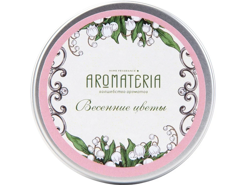 Набор: платок Ландыши и свеча Весенние цветы розовый - фото 9