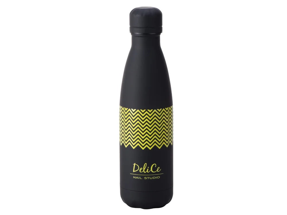 Вакуумная термобутылка Vacuum bottle C1 soft touch с УФ-печатью черный 500 мл - фото 2