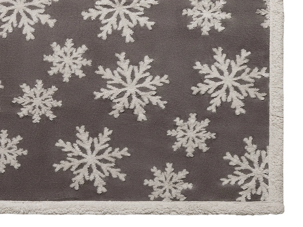 Плед Snowflake новогодний с капюшоном серый - фото 5