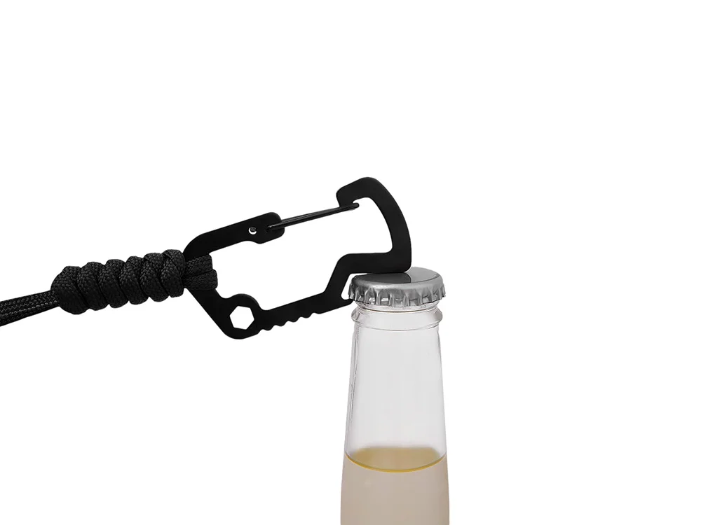 Брелок-шнурок Spanner с открывашкой и шестигранником черный - фото 7