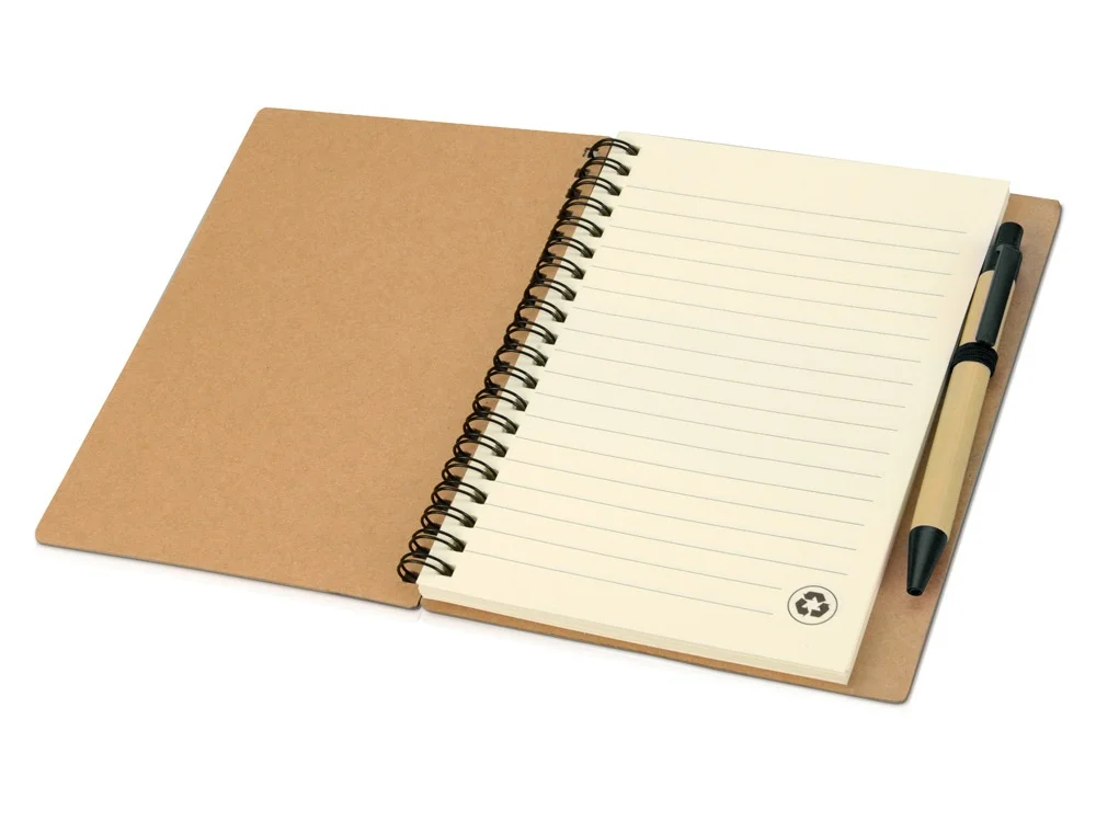 Блокнот Helly с ручкой натуральный/черный - фото 2