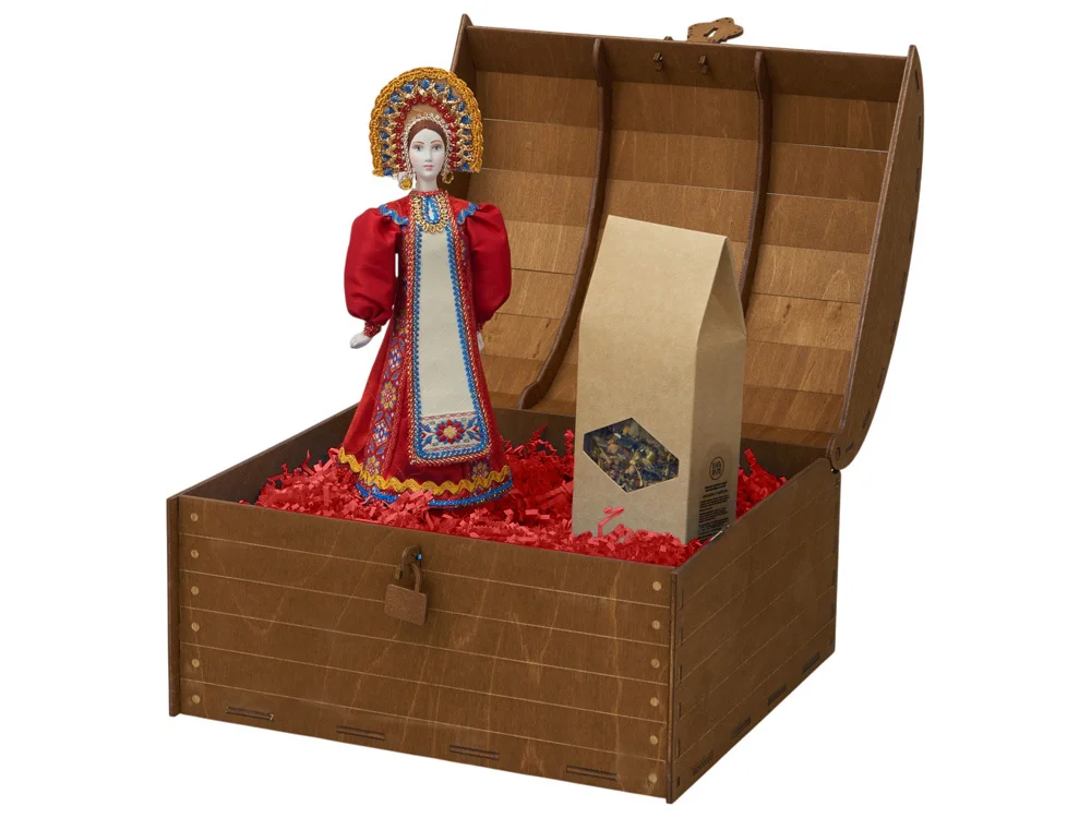 Подарочный набор: кукла фарфоровая чай Малина с мятой красный - фото 4