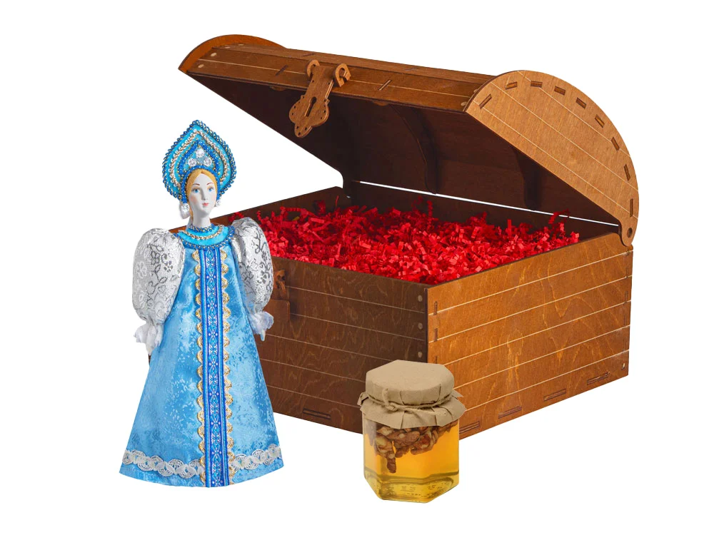 Подарочный набор: кукла фарфоровая мёд с гецким орехом - фото 4