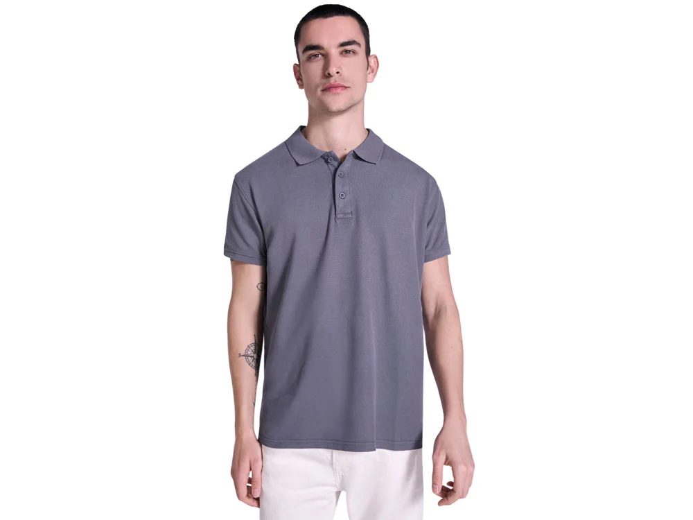 Рубашка поло Cobain унисекс серо-голубой выстиранный XS - фото 5