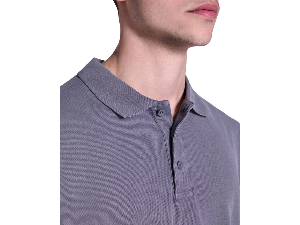 Рубашка поло Cobain унисекс серо-голубой выстиранный XS - фото 6