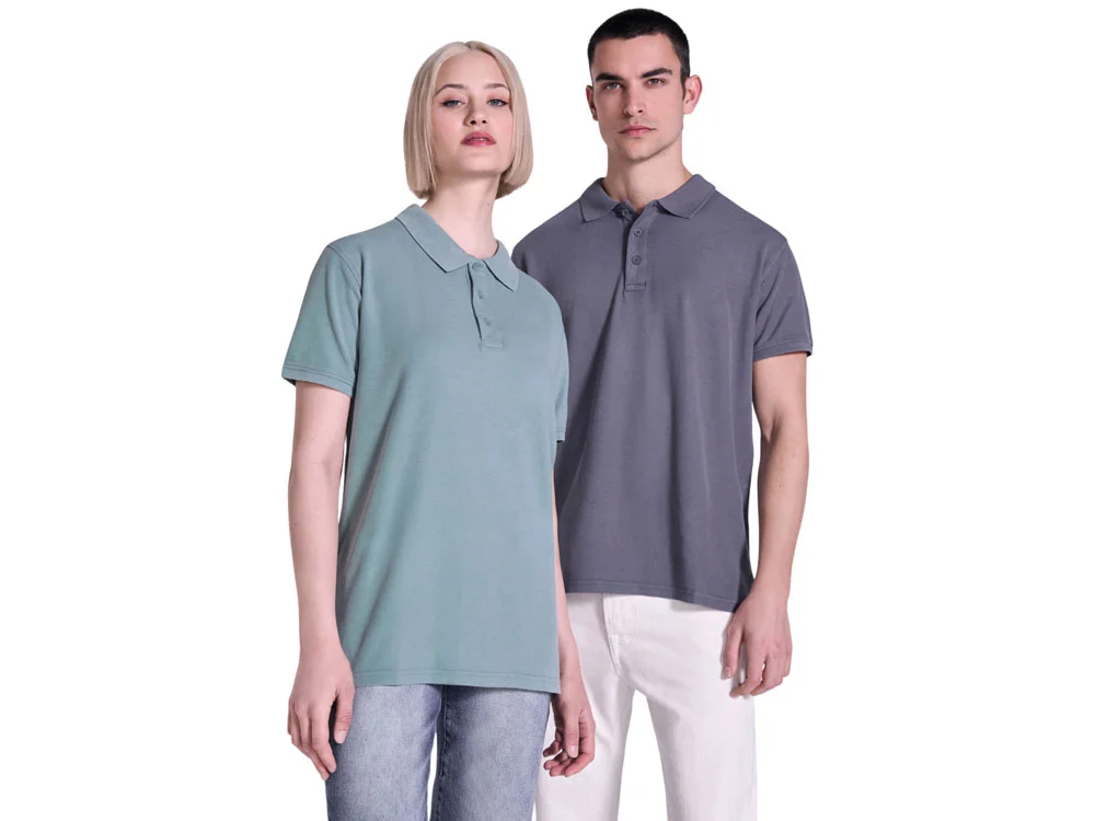 Рубашка поло Cobain унисекс серо-голубой выстиранный XS - фото 8