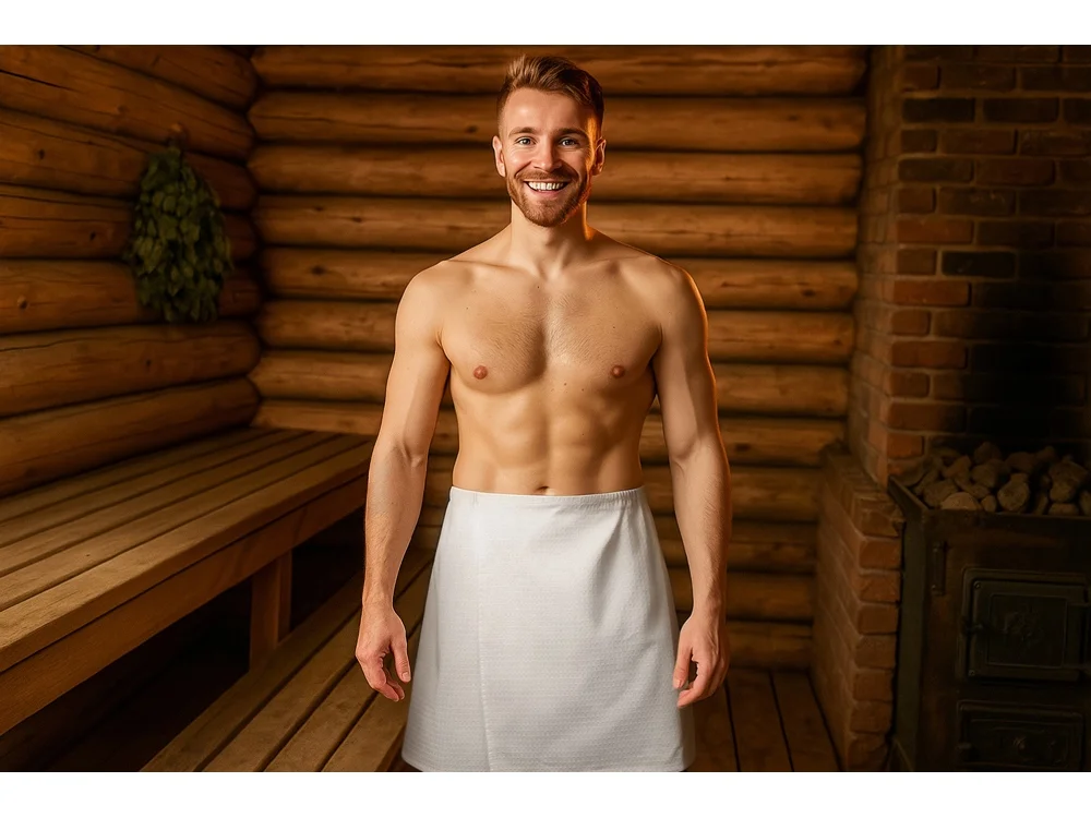 Килт для бани вафельный «Tranquil», мужской, белый - фото 8