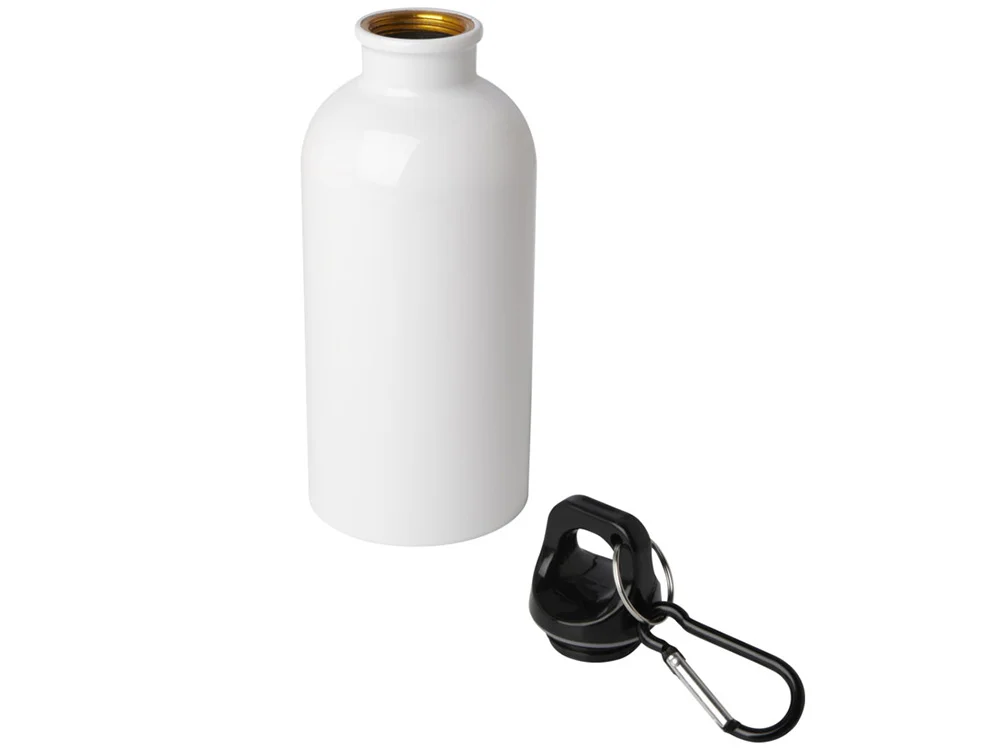 Одностенная бутылка для воды с карабином Oregon 400 мл белый - фото 3
