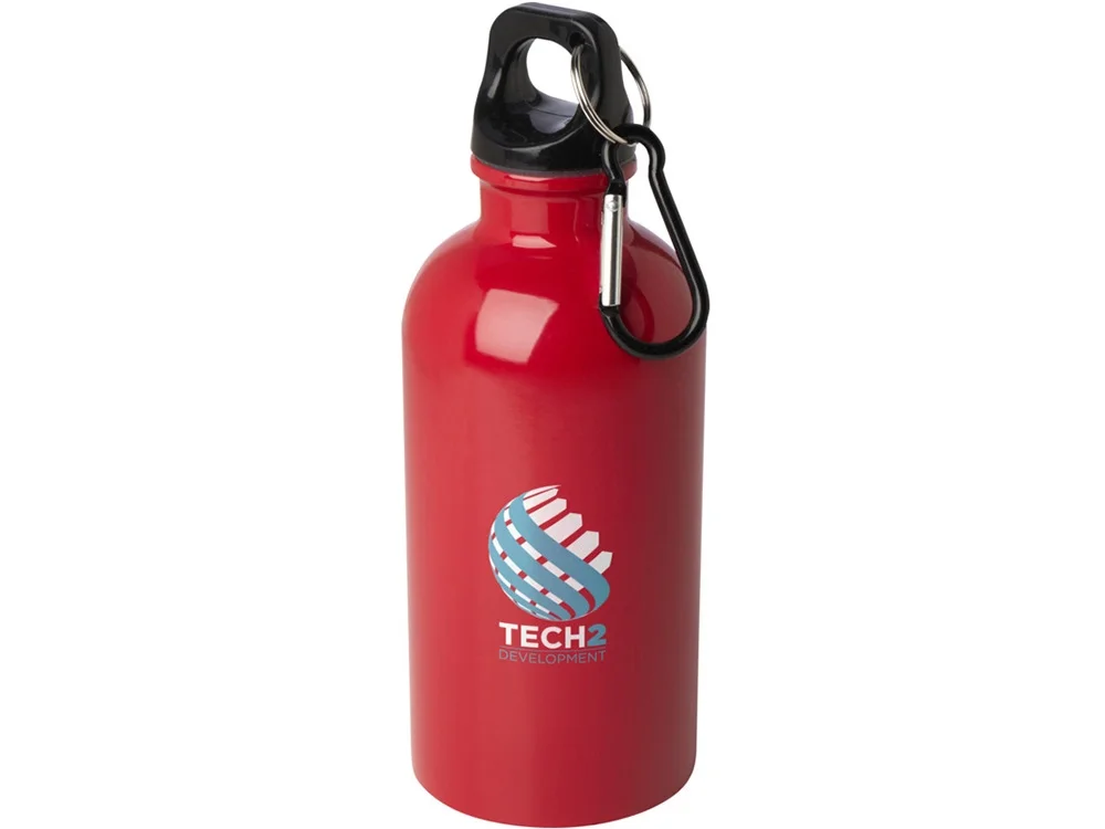 Одностенная бутылка для воды с карабином Oregon 400 мл красный - фото 4